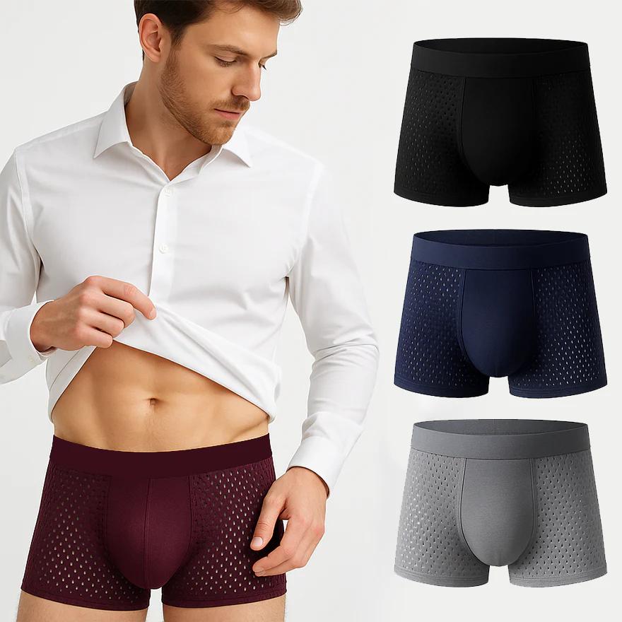 COFFRET PREMIUM DE 4 BOXERS RESPIRANTS POUR HOMME ( stock limité )